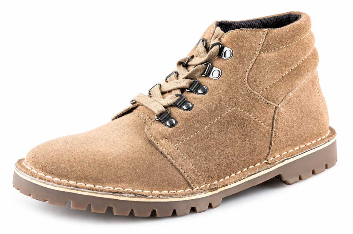 Mens Real Suede D Ring Ankle Boots