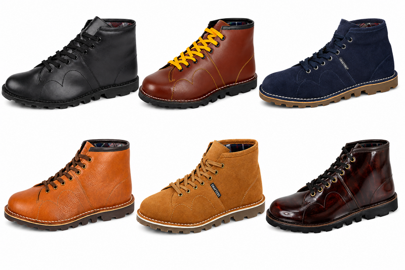 Men's Women's Unisex Heritage Monkey Boots in Leather and Suede