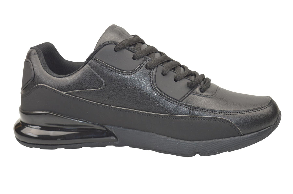 Men's Black Lace-Up School and Walking Trainers