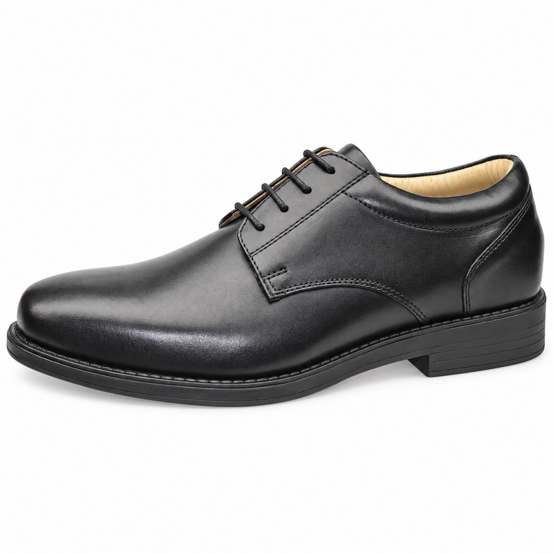 Men’s Black Soft Leather Comfort Gibson Lace-Up Smart Shoes
