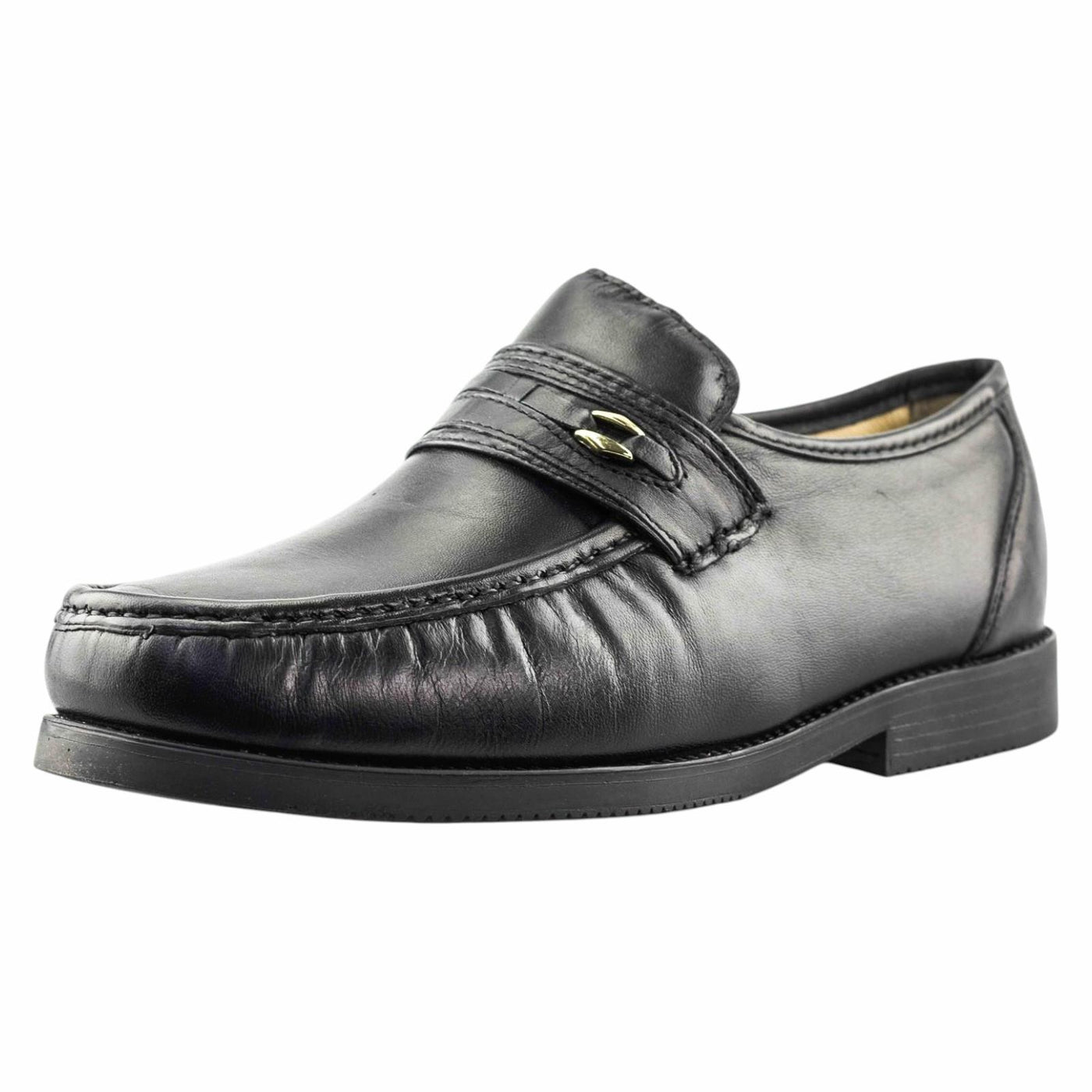 Mens Leather Wide Fit Smart Casual Dress Slip On Walking Work Formal Shoes Size