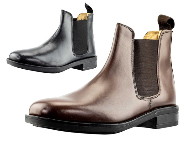 Mens Leather Roamers Flexible Fuller Fit Chelsea Dealer Ankle Boots