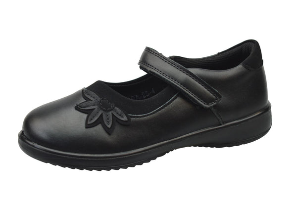 Girls Touch Fastening Bar School Shoes