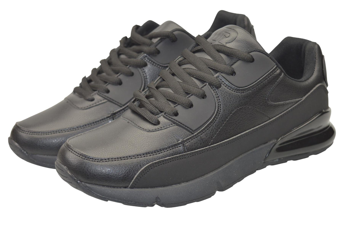 Men's Black Lace-Up School and Walking Trainers