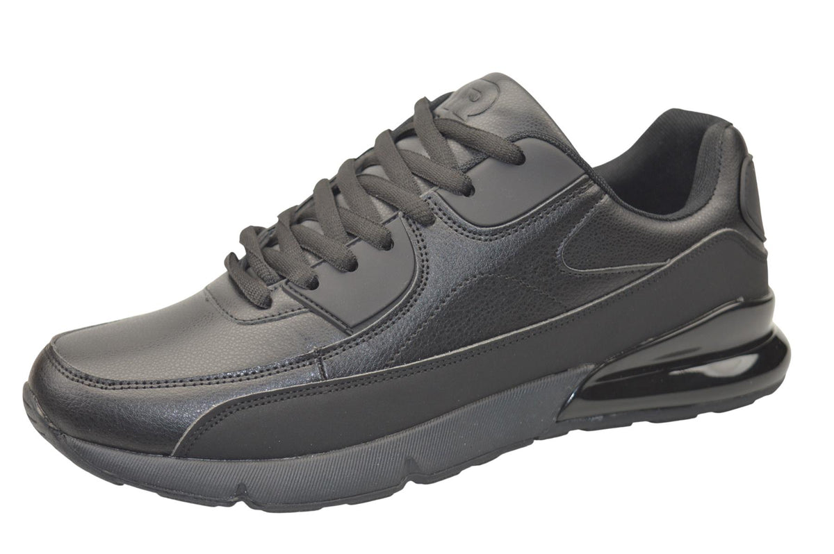 Men's Black Lace-Up School and Walking Trainers