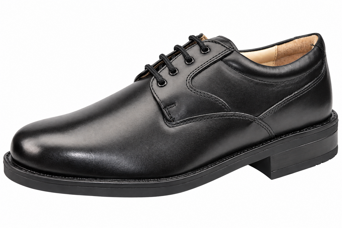 Men's Black Leather Fuller Fit Gibson Lace-Up Shoes